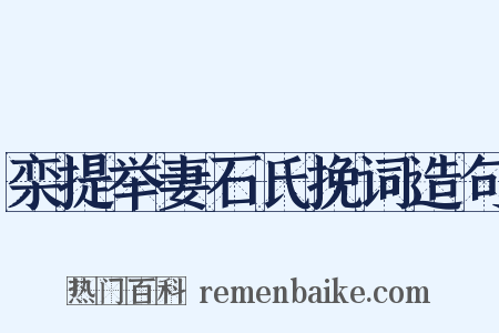 栾提举妻石氏挽词造句是什么意思的图片